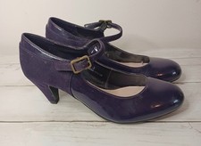 MARKS & SPENCER Ladies purple patent mary jane shoes size 3 wide