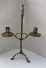 Rare Antique Brass Tri Claw Footed Rise & Fall Adjustable Candelabra 38cm