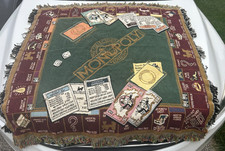 Rare Franklin Mint Monopoly Vintage Blanket, Very Cool, Few issues, Approx. 45"