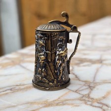 Antique Novelty Tape measure & Thimble case Tankard design Tapemeasure