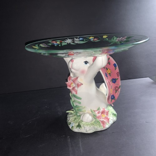 Unique ceramic colorful bunny - ceramic,