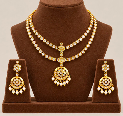 Brass indian necklace set - necklace, with