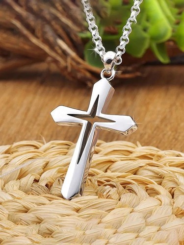 Men hollow cross pendant - hollow,