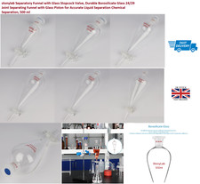 60-2000ML Standard Stopper Pear Shaped Separatory Funnel with Glass Stopcock UK