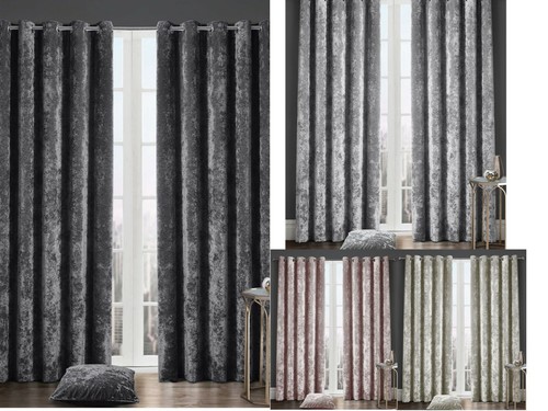 Luxury crushed velvet curtains - crushed,