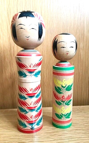 Japanese kokeshi dollx2 - japanese,