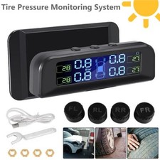 Wireless Solar TPMS LCD Car Tire Pressure Monitoring System 4 External Sensors