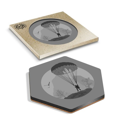 Hexagon coaster bw - 1,