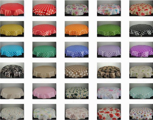 Round wipe clean tablecloth - wipe,