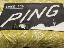 ping golf towel and leather