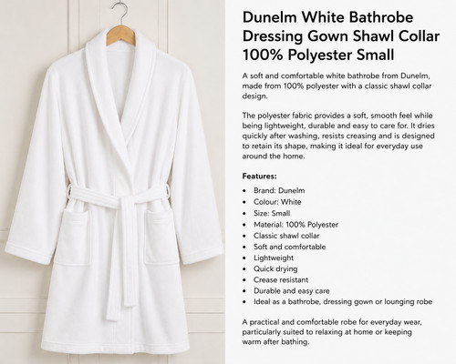 Dunelm white bathrobe - dunelm,