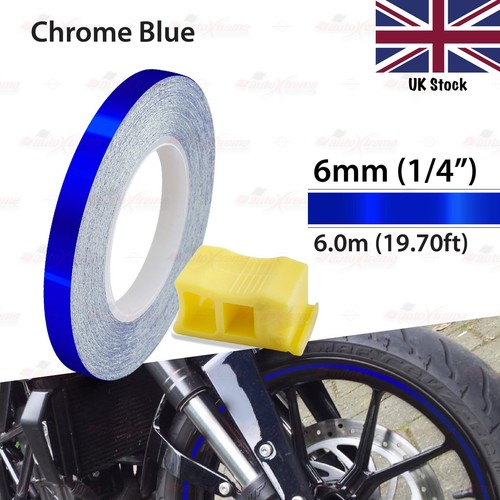 Chrome blue 6mm pin - chrome,