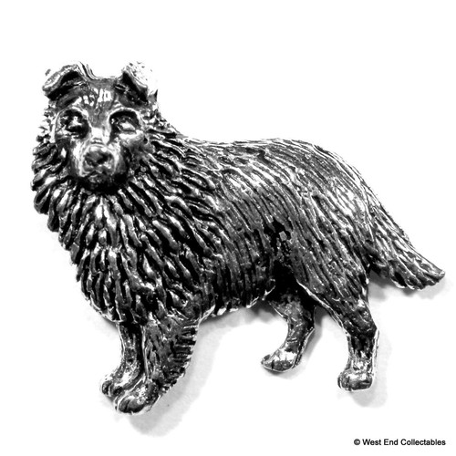 Sheltie dog pewter - pewter, brooch