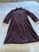 Lovely Boden Plum Purple Velvet Coat Size 12 Pockets Lined Double Breasted
