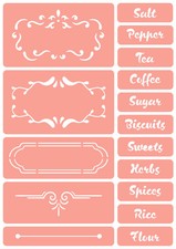 Country Kitchen Labels - Reusable Stencil - Non-Adhesive or Self-Adhesive