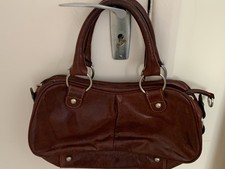Tony Perotti Double Handled Leather Handbag - Chestnut Brown Colour