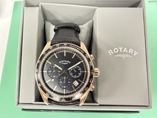 New Mens/ gents Rotary Rose Plated Chronograph Quartz Watch BNWB GS00530/04