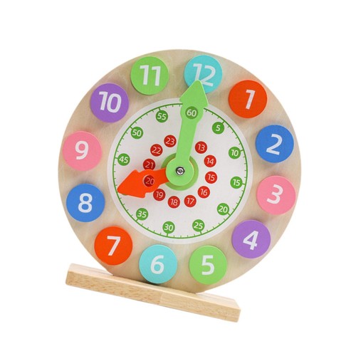 Wooden clock toy time activity - clock,