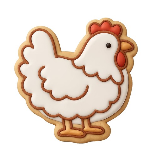 Fluffy chicken cookie cutter - fluffy,