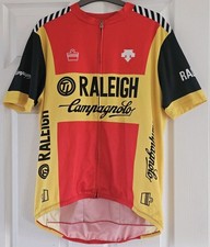 RALEIGH/CAMPAGNOLO CYCLING JERSEY  SIZE XL PIT TO PIT 21" EXCELLENT CONDITION