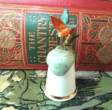 Sterling Classic Thimble Kingfisher Painted Pewter British Wildlife Collection