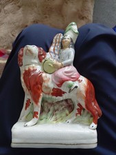 Antique Staffordshire Flatback Pottery Figure Name Unknown Circa 1910