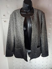 Clements Ribeiro Black – Sequin Wool Blend Jacket (XL / 16–42)