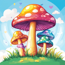 Wall Decal Sticker Mushrooms