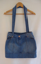 Dorothy Perkins detachable braces distress denim skirt Size 8
