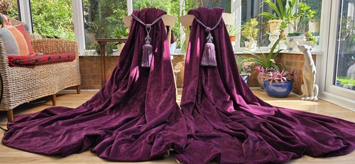 Purple pinch pleat velvet - pleat,