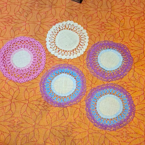 Purple blue white - blue, round
