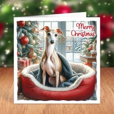 Whippet Dog Christmas Card