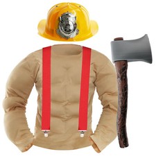 ADULTS FIREFIGHTER HUNKY FIREMAN FANCY DRESS COSTUME ACCESSORIES STAG NIGHT