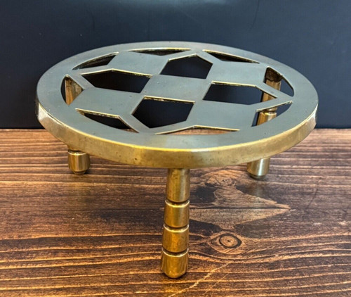 Antique brass trivet - wt&s,