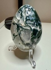 Druzy Moss Agate Egg