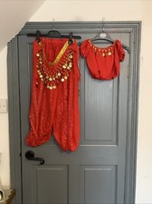 3 pcs Red Jasmine Bollywood Dancer Halloween Fancy Dress Costume - 6-8 Years