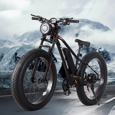 Unisex Adult 26''  Wheel Electric Bike 21 Speed Fat Tire Bike Bicycle 36V 10.4Ah
