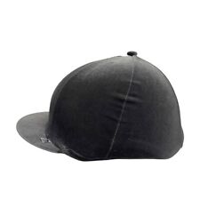 SXC Traditional Grey Velvet Equestrian Riding Skull Hat Silk Cover add a Pompom
