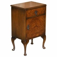 MAPLE & CO BURR WALNUT BEDSIDE OR SIDE END LAMP WINE TABLE PART OF A LARGE SUITE