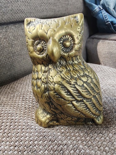 Handcrafted heavy brass - brass, owl