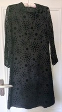 Vintage Horrockses rare ladies dress 1960s black devore spot with bow neck