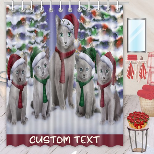 Russian blue shower curtain - blue,