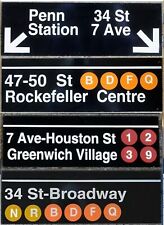 New York American USA US metal subway underground metro sign plate plaque notice