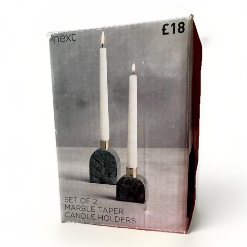 Next green marble taper candle - green,