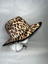 WOMEN'S LADIES BROWN LEOPARD PRINT NECK FLAP BUCKET HAT ONE SIZE HT005