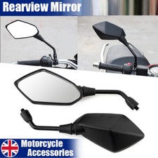 10mm Black Motorcycle Bike Wing Rear View Side Mirrors Motorbike Rearview Pair