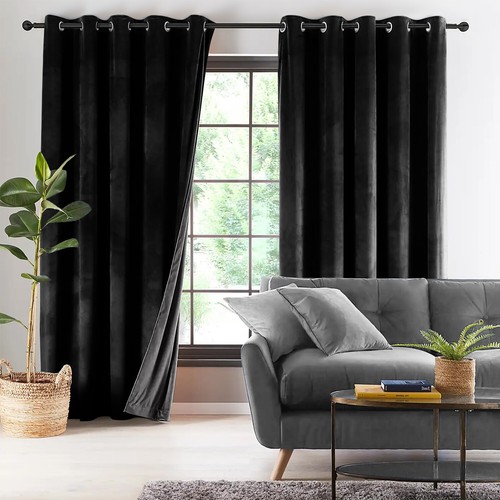 Crushed velvet curtains - crushed, ready