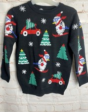 Boys Christmas Themed Jumper Black Size 4-5 Years Primark New With Tags