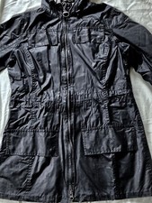 BARBOUR ANTIQUE COASTAL DURHAM WAXED COTTON HOODED JACKET SIZE 10 EXCELLENT