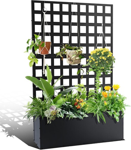 Wooden trellis planter outdoor - planter,